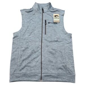 Costa Performance Vest Mens Medium Blue Heathered Full Zip Fishing‎ Outdoor NWT